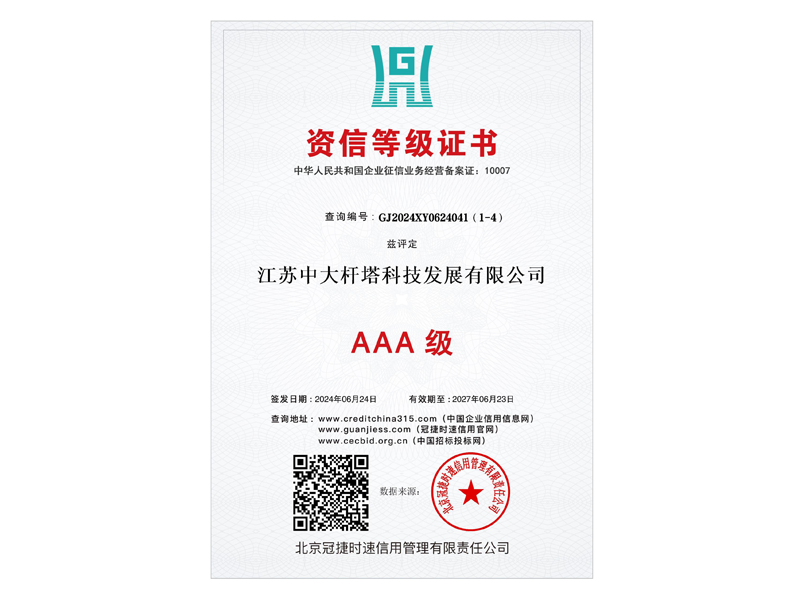 资信等级证书